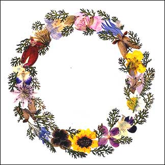 Wildflower Wreath, Christl Iausly, wildflower art